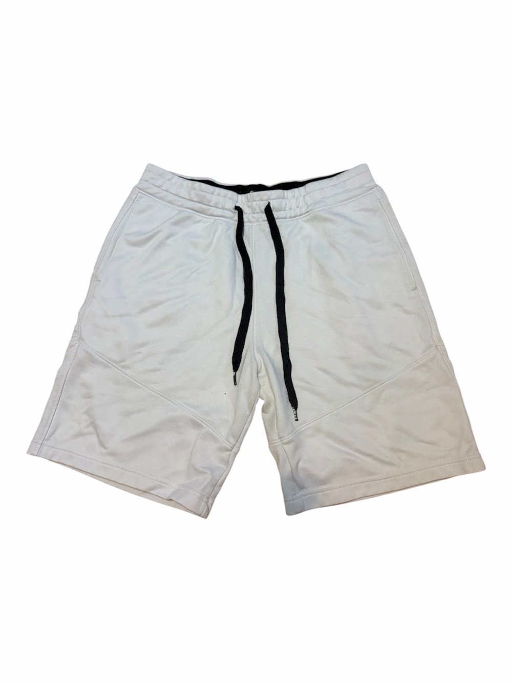 Hollister Men's White Athletic Shorts with Black Drawstring